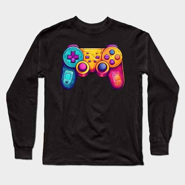 Gamepad 90s Retro Long Sleeve T-Shirt by nickymax915